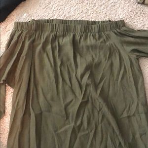 Do + Be olive off the shoulder blouse